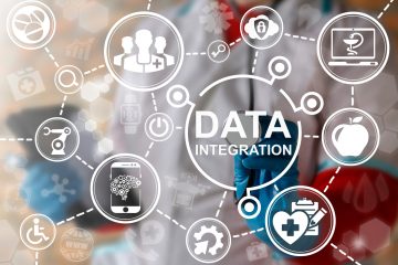 Big data integration medicine concept. Medical information datab